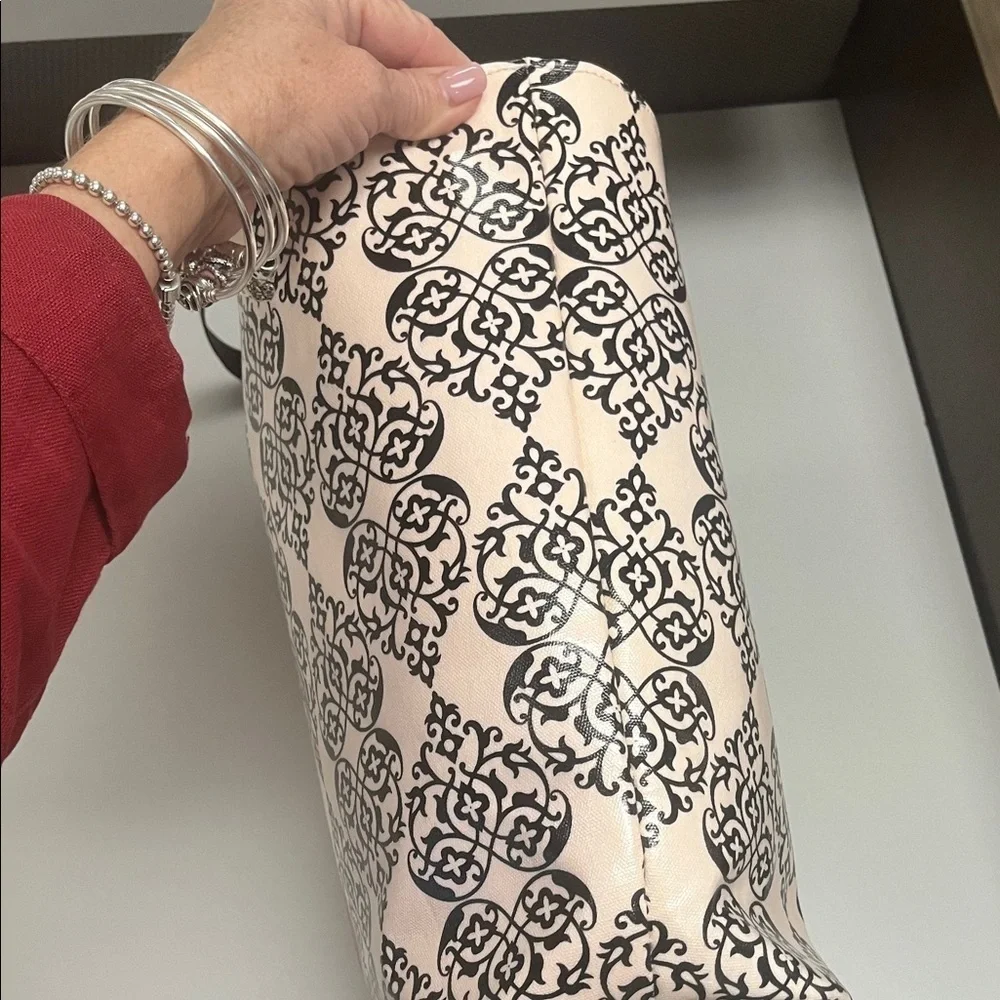 Brighton Cream and Burgundy Patterned Large Tote
